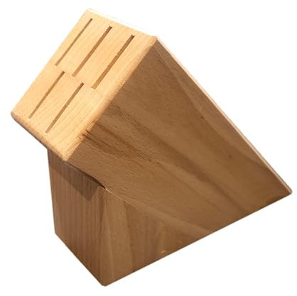 Wooden World - Ceppo portacoltelli da cucina in legno per 5 lame – Supporto per coltelli organizer ecologico naturale - colore brillante