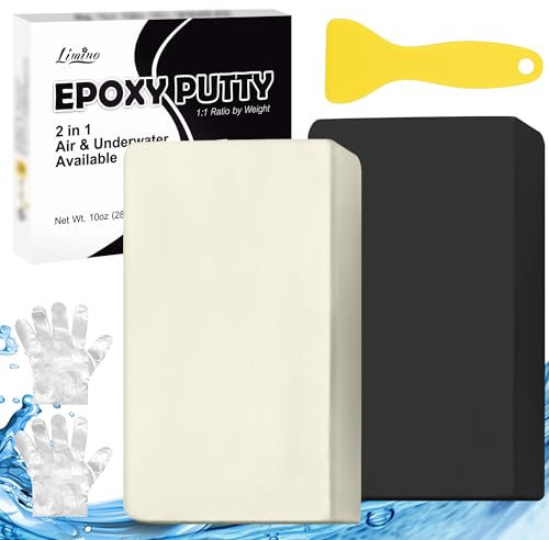 Epoxidharz Knete - 280g 2 Komponenten Epoxid Reparaturset zum Reparatur Pool Lecks, Rissen, Füllen, Modellieren - Epoxy Knetmasse zum Verklebung Metall, Kunststoff, Holz, Keramik, Skulptur (Schwarz)
