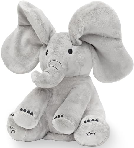 Tippi Peek a Boo Elephant Toy - Interactive Singing Elephant Teddy With Flapping Ears - For Newborn Baby Boys or Girls - Soft Peekaboo Toy For Babies 0-12 Months +