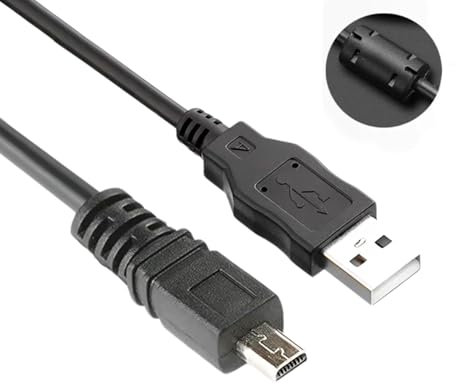 Panlouting Câble de Charge USB 8-Broches 150cm Câble de Charge pour Appareil Photo Câble de Données EMC-5U compatible avec Casio Exilim EX-H50, EX-H60, EX-ZS220, EX-N50, QV-R200, EX-JE10