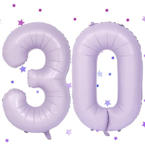 Globo de aire lila UDRKFOPK 80, globo con números lila, globo de foil lila de 100 cm 80, globo de números lila 80 de helio para globo de cumpleaños para mujer, hombre, aniversario, fiesta, decoración