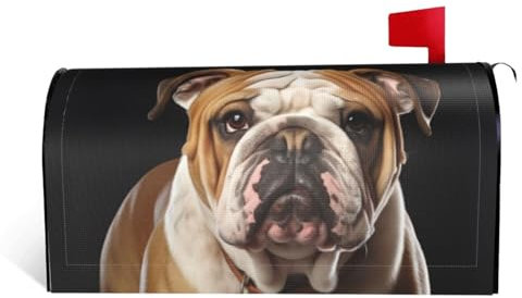 Englische Bulldogge Briefkastenabdeckung, magnetisch, Standardgröße, 53,3 x 45,7 cm, für den Außenbereich, wasserdicht, dekorative Briefkastenverpackung, Briefkasten, für Hof, Heimdekoration