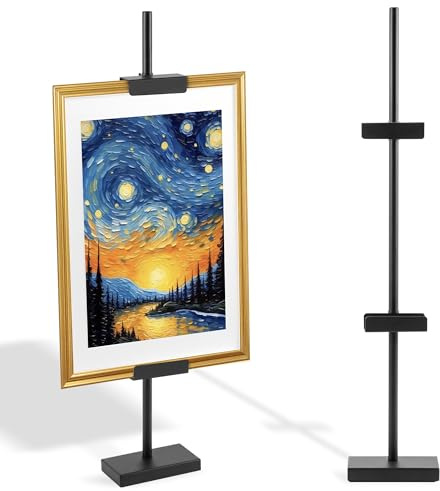 ARTASY Tabletop Picture Stand for Display, Adjustable Easel Stand for Sign Up to 29 H, Metal Table Frame Stand Holder for Banner, Picture, Photo, Poster, Artwork- Black 1 Pc