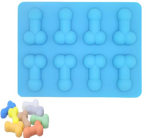 Eiswürfelform aus Silikon, Eiswürfelbehälter mit 8 Stück Eiswürfel, einfaches Drücken, um das Eis zu lösen, Mini Lustige Eiswürfelform, Wiederverwendbar Neuheit Ice Cube Tray Silicone