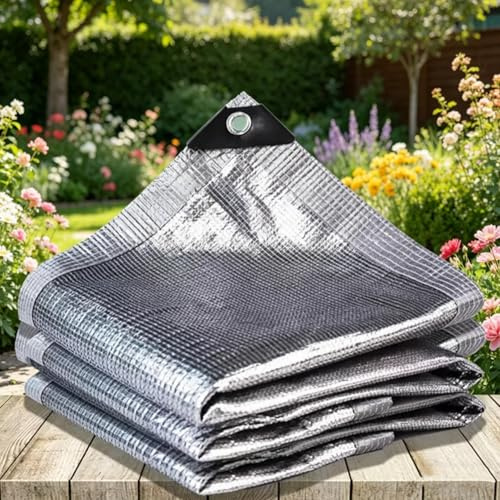 Red de Sombra de Aluminio Reflectante 99% UV, Vela de Sombra para Jardín | Casa Unifamiliar, Coches Exterior Plantas Protección Solar Reflectante Lámina de Aluminio