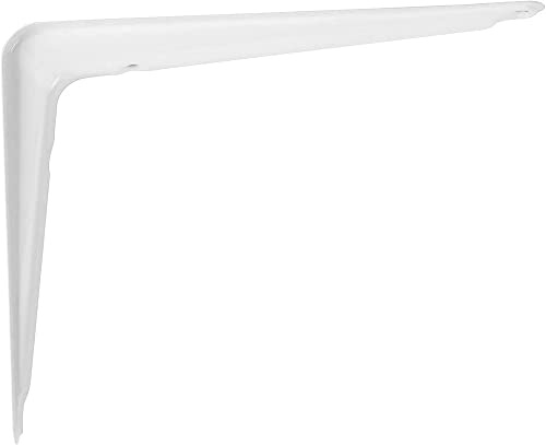 Amig - Supporto per Mensola da Parete - Staffa in Acciaio - 250x200 mm - Colore Bianco - Resistente fino a 35 Kg - Angolo per Ripiani - Supporto per Mensole - Facile da Installare