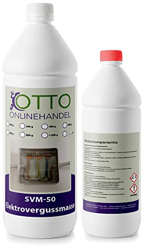 SVM-50 Elektrovergussmasse (1200 g) wasserdichtes Elektronik Gießharz | Isolation bis 1.000 Volt | glasklares Epoxidharz Resin | IP68