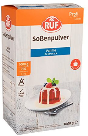 RUF Vanillesoße zum Kochen, Dessertsoße Vanille zu Süßspeise, Waffel, Wackelpudding und Schoko-Kuchen, Soßenpulver groß, 1x1000g