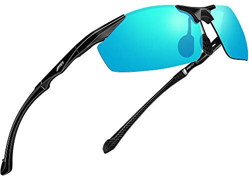 ATTCL Gafas de sol polarizadas para hombre, Gafas de sol rectangulares, 100% anti UV400 CAT 3 CE 8585 Blue