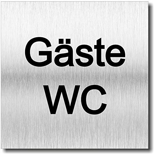 Türschild Gäste WC Schild UV Druck 12 x 12cm - 3mm Aluverbund - Made in Germany - Art.Nr. 2005