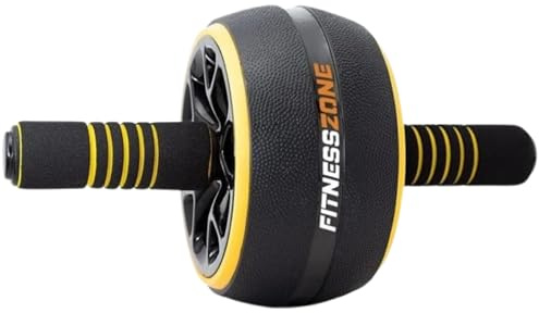 FitnessZone Maquina Abdominales En Casa. Rueda Abdominal, Rueda Abdominales Con Almohadilla Protectora, Fácil Montaje, Mango Antideslizante, Se Adapta a Cualquier Suelo