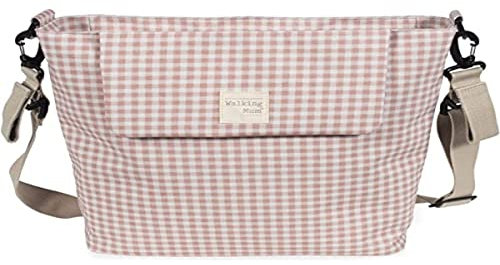 Walking Mum. I Love Vichy Wickeltasche für Kinderwagen, Schultertasche, Rosa, 42 x 36 x 13 cm