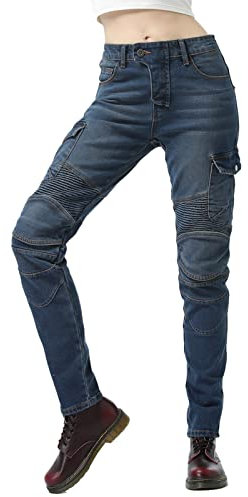 DongBao Pantalones Vaqueros Protectores para Motocicleta para Mujer, Pantalones de Motociclista, Pantalones Moto