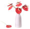 5 PC 24inch/61cm Artificial Anthurium Lily Flowers Permanent for Home Decor Bouquet and Green Leaf for Home Bridal Wedding Festival Party, Store Decor Small Flower Bouquet Accessories (Red)