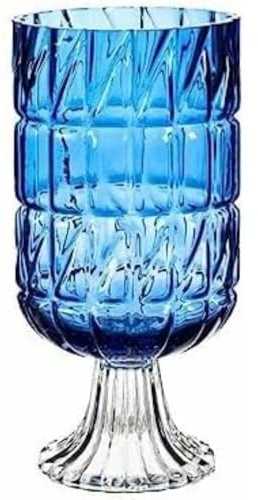Gift Decor Jarrón Tallado Azul Cristal 13 x 26,5 x 13 cm (6 Unidades)
