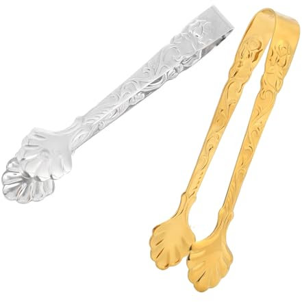 2 Pinze Zucchero Pinza di Ghiaccio Mini Pinze da Servire in Acciaio Inox per Grill Caffè Caramelle Feste Matrimoni Bar Cucina