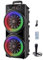 HTU -Compatible Speaker Portable Speaker with Double Subwoofer Deep Bass Lights Wireless Stereo Speaker Support USB/TF/AUX/FM/BT/MIC Loud Boombox for Home Party Travel