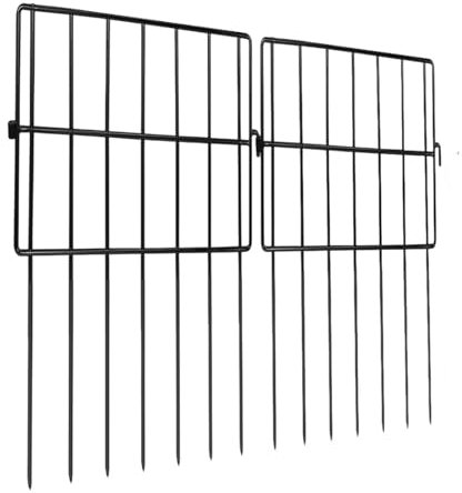 Milageto 10x Paneles de Metal para jardín, Accesorios para Vallas de Patio, Paneles de sección de 33 x 43 cm, decoración, Bordes de Alambre de Hierro