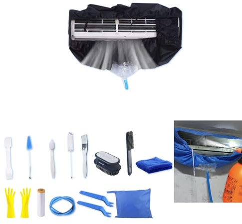 Nettoyage Sac pour mini-climatiseurs split - Kit 16 pièces, housse noir, moyen