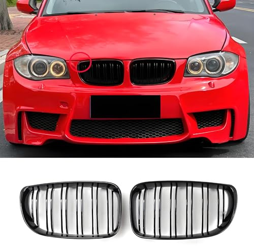 Haoyijiahui E81 E87 Griglia Anteriore per BMW 1er E81 E82 E87 E88 LCL Griglia Paraurti Nera Griglia Radiatore 2008 2009 2010 2011（For 1er E81 2008-2011 LCI）