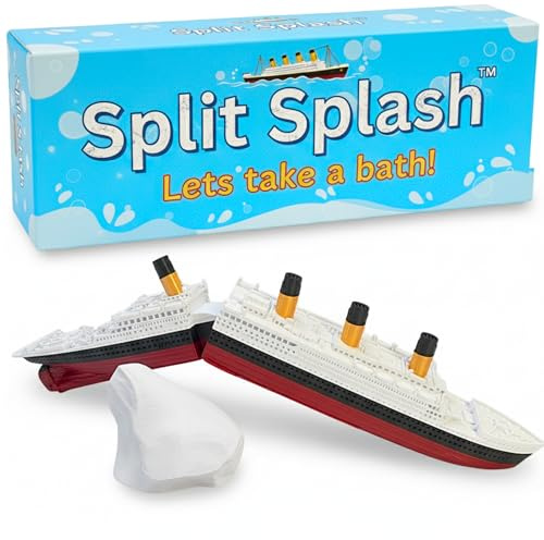 SplitSplash™ Realistic Split in half Titanic Bath Toy and Pool Toy - Titanic Toy, Titanic Ship, Titanic Cake Topper, Historically Accurate Breakable Titanic Boat, Titanic Replica
