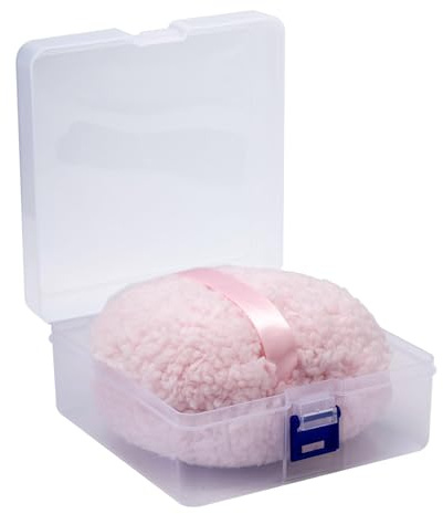 Borla de peluche de talco de gran tamaño con caja de almacenamiento