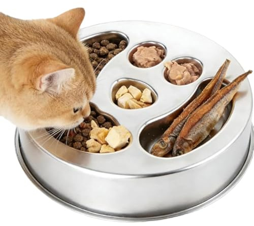 Bowl with Eating Brake for Dogs, Interactive with Non-Slip Base, Non-Slip Feeding Bowl with Slow Feeding, for Home, Indoor, Outdoor, Travel, Box, Training