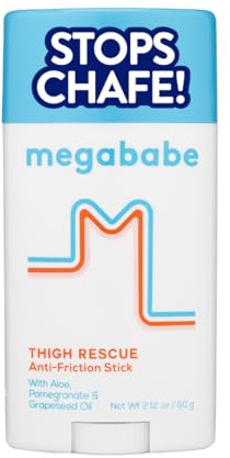 MegaBabe Thigh Rescue Anti Chafe Stick con aloe, granada y aceite de semilla de uva, Smoothening