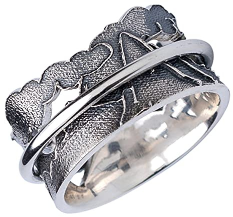 Energy Stone - Bague anti-stress N'ABANDONNE JAMAIS - argent sterling - (modèle UK79)