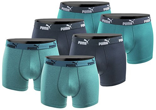 PUMA Boxershort 6er Pack Herren Basic Black Limited Edition - New Ocean - Gr. L