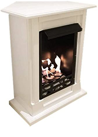Kaminbau Mierzwa Ethanolkamin Gelkamin Madrid Eckkamin Weiß - Gratis 27 teiliges Zubehör Set