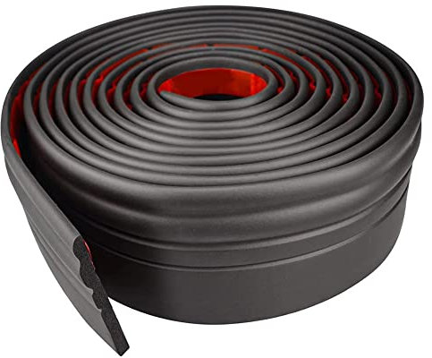 Zayejod 5M Foam Baseboard Skirting Border,Self Adhesive Wall Borders,Wall Trim Line 3D,Peel and Stick Molding,Wallpaper Border,Caulk Strip Stickers for Countertops,Tile Waistline Trims(Black,9.3CM)