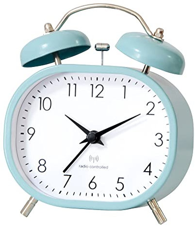 Miraval Funk-Wecker: Analog, im Retro-Stil, modern oder klassisch, mit Hintergrundbeleuchtung, Snooze, lautloses Japanisches Quarzuhrwerk, Metallgehäuse, als Reisewecker