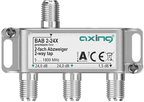 Axing BAB 2-24X 2-vägs grenuttag 24 dB 5–1800 MHz TV-data internet kabel-TV