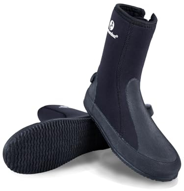 Two Bare Feet 5mm Neoprene Unisex Wetsuit Boots | Insulated for Diving, Snorkeling & Surfing | Non-Slip Sole, Flexible & Comfortable Design for Water Sports (5mm 6015, UK 5)