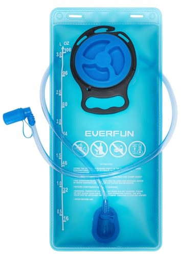 EVERFUN Hydration Bladder 3L 100oz Water Reservoir for Hiking Backpack, Leak Proof Water Bladder with Detachable Hose & High Flow Bite Valve, Water Pouch for Cycling, Running