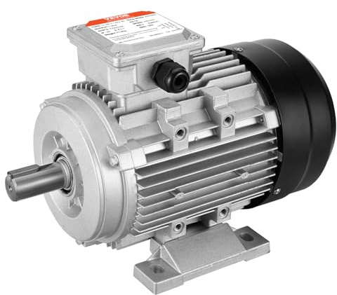 VEVOR 1,5 kW Wechselstrommotor 3000 U/min, AC 230/400 V, 9,5/3,5 A, 90 L, B3-Rahmen, Luftkompressormotor 3-phasig, 24 mm Keilwelle, Rechts-/Linkslauf für landwirtschaftliche Maschinen Geräte