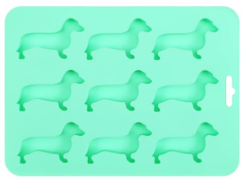 BESTonZON Dachshund Dog Shaped Silicone Ice Cube Molds and Tray, Ice Cube Tray for Cocktails, Ice Cube Tray and Treat Mold, Sausage Dog Mold for Chilling Drinks Coffee Juice Whiskey Cocktails