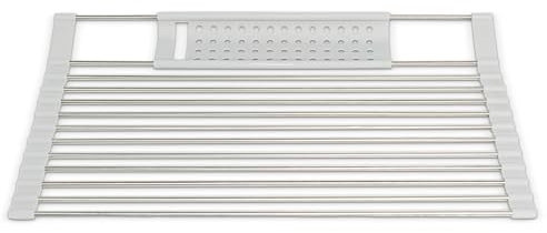 SALVASPAZIO Scolapiatti da Appoggio Pieghevole, Leggero e Regolabile 52x32 – Organizer Cucina Facile da Aprire/Chiudere adatto come Scola Piatti Lavandino