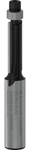 Bosch 1 fresa a filo Pro con cuscinetto a sfera guida inferiore (per legno tenero, legno duro, diametro 6,4 mm, accessorio professionale, fresa a mano, trim router)