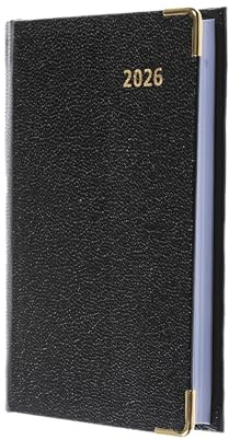 Collins - Business - Regal 2026 12 Month Calendar Year Planner, Week-To-View with Appointments Pocket Diary - Black (392BP.99-26)
