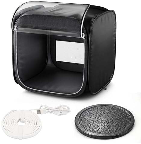 SAL - Cabina de pintura portátil con aerógrafo para pintura de modelos, cabina de pintura de 19 x 19 x 19 pulgadas con luz LED ajustable, cabina de pintura plegable para manualidades, no incluye