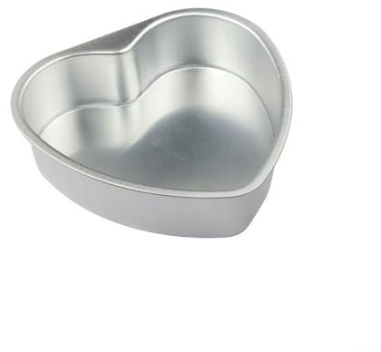 Heart Shaped Cake Pan Aluminium Alloy Non-Stick Baking Tin with Loose Base for Chocolate Birthday Wedding Anniversary Cakes Kitchen Baking 3 5 6 8 10 Inch Size Options Silver(3in)