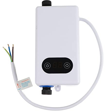 Luqeeg Scaldabagno Elettrico Istantaneo, 3400 W Conversione di Frequenza Temperatura Costante Riscaldatore Bagno con Funzione Memoria per Bagno Toilette Pubbliche