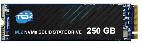 SIMPLETEK - Unidad SSD interna 250 GB M.2 NVMe PCIe Gen 3.0 x4 - Disco de estado sólido 2280 para PC de sobremesa, portátil y servidor