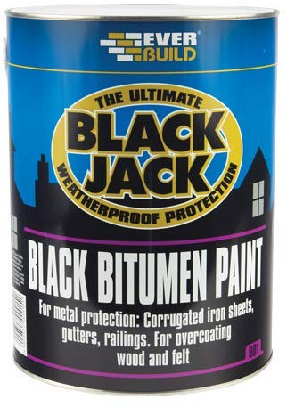 Everbuild 5 X 5 Litres 901 Black Bitumen Paint BlackJack Weatherproof Protection