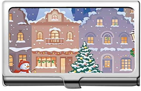 Visitenkartenetui, Winter Frohe Feiertage Weihnachten Schneemann Winterzeit Business Credit Id Card Holder