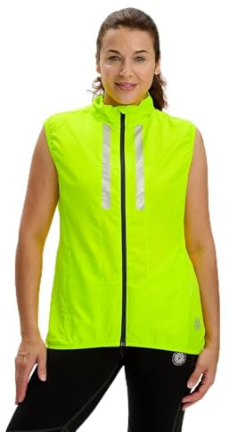 Time To Run Gilet da Corsa da Donna Con Tasche - Leggera Antivento Traspirante - Ideale Per L'esercizio E Il Jogging Lime