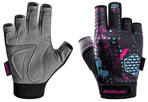 BASSDASH Astro Fishing Gloves Men’s Women’s Fingerless Gloves for Game Fishing Kayaking Paddling Sailing MTB