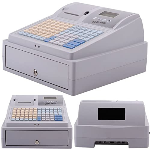 FONOBO Caisse enregistreuse électronique avec imprimantes de reçus, Caisse enregistreuse multifonctionnelle avec Clavier à 81 Touches, pour Petite Entreprise, détaillant